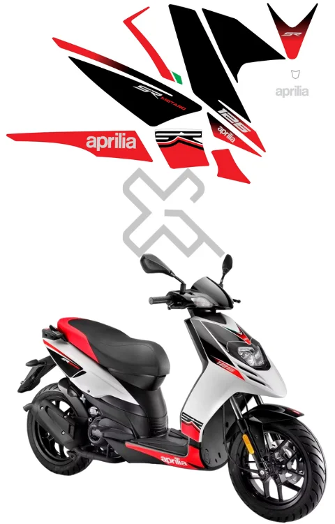 Aprilia SR 125 Sticker | Made in Premium Gloss Vinyl with FPF (Fade Protection Film), Waterproof, Pack of 1